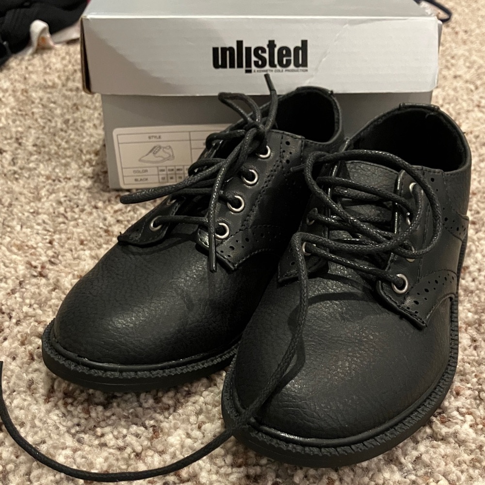 Unlisted Brody Lace Dress Shoes – Boys Size 12 – Black – New in Box 🖤